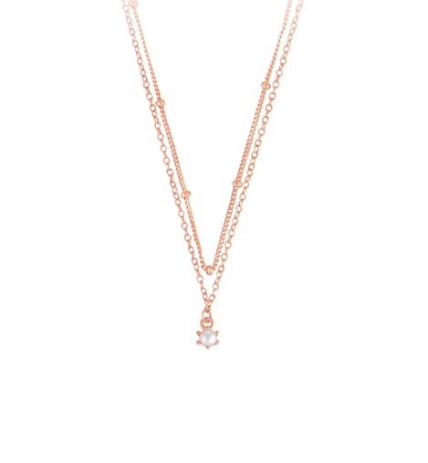 珍珠項鍊 簡愛系列 淡水珍珠玫瑰金項鍊 (2-3MM)