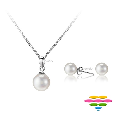 珍珠項鍊  簡愛系列 淡水珍珠項鍊耳環套組 (9-11mm)