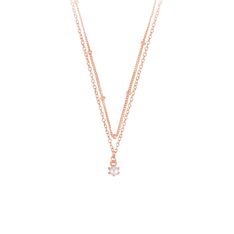 珍珠項鍊 簡愛系列 淡水珍珠玫瑰金項鍊 (2-3MM)