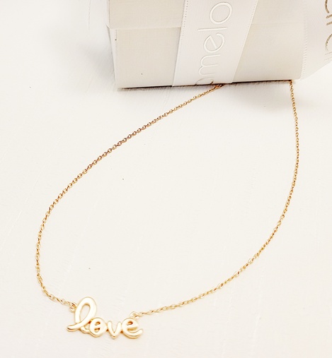 純銀項鍊  LOVE 玫瑰金項鍊