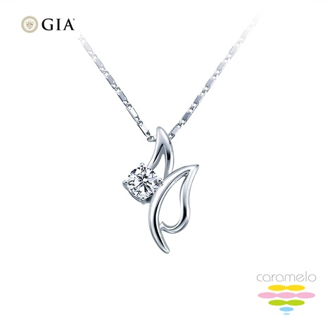 GIA 30分/50分 鬱金香鑽石項鍊