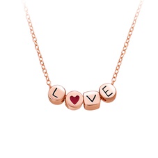 純銀項鍊  LOVE 玫瑰金項鍊
