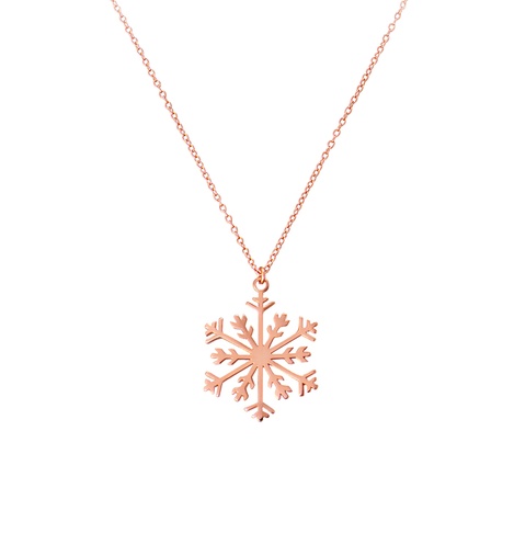 純銀項鍊 雪花玫瑰金項鍊