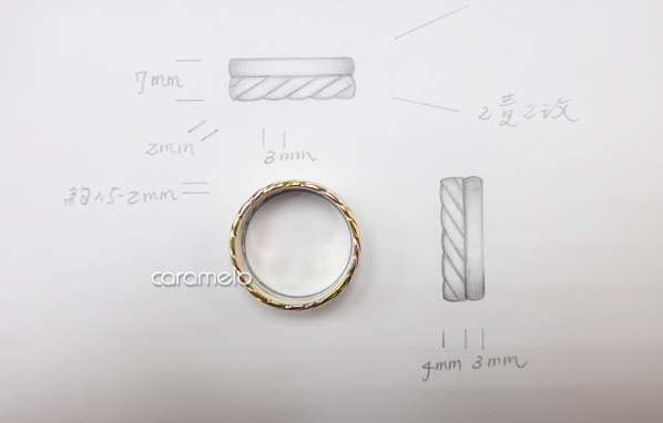 雙戒造型手工訂製結婚戒指 – Ms. 高