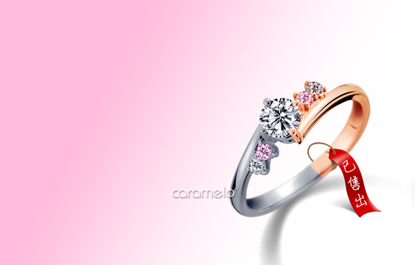 雙色效果手工訂製鑽石婚戒 – Ms.翁