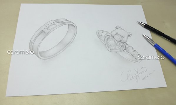 泰迪熊手工訂製結婚對戒 - Mr. 蕭